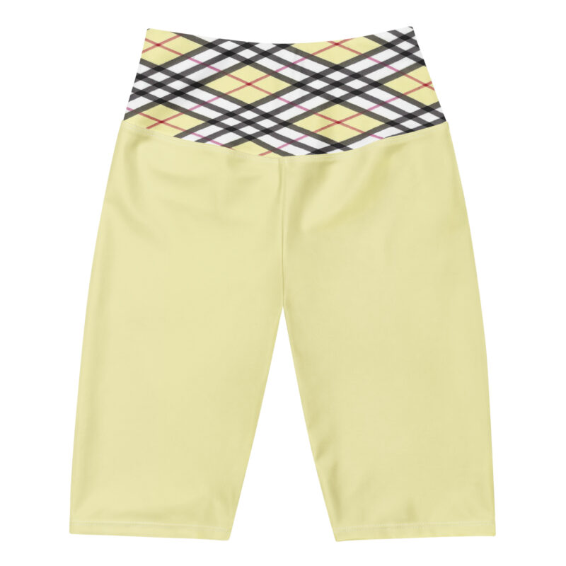 The Tartan Series (Light Mustard) Biker Shorts black mustard yellow white front art concierge clothing jpg