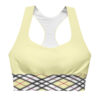 The Tartan Series (Light Mustard) Longline Sports Bra mustard yellow black front art concierge clothing jpg The Tartan Series (Light Mustard) Longline Sports Bra mustard yellow black front art concierge clothing jpg