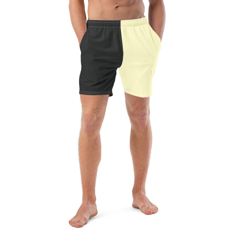 The Bauhaus Series (Cream and Chocolate) Swim Trunks cream chocolate front art concierge clothing jpg