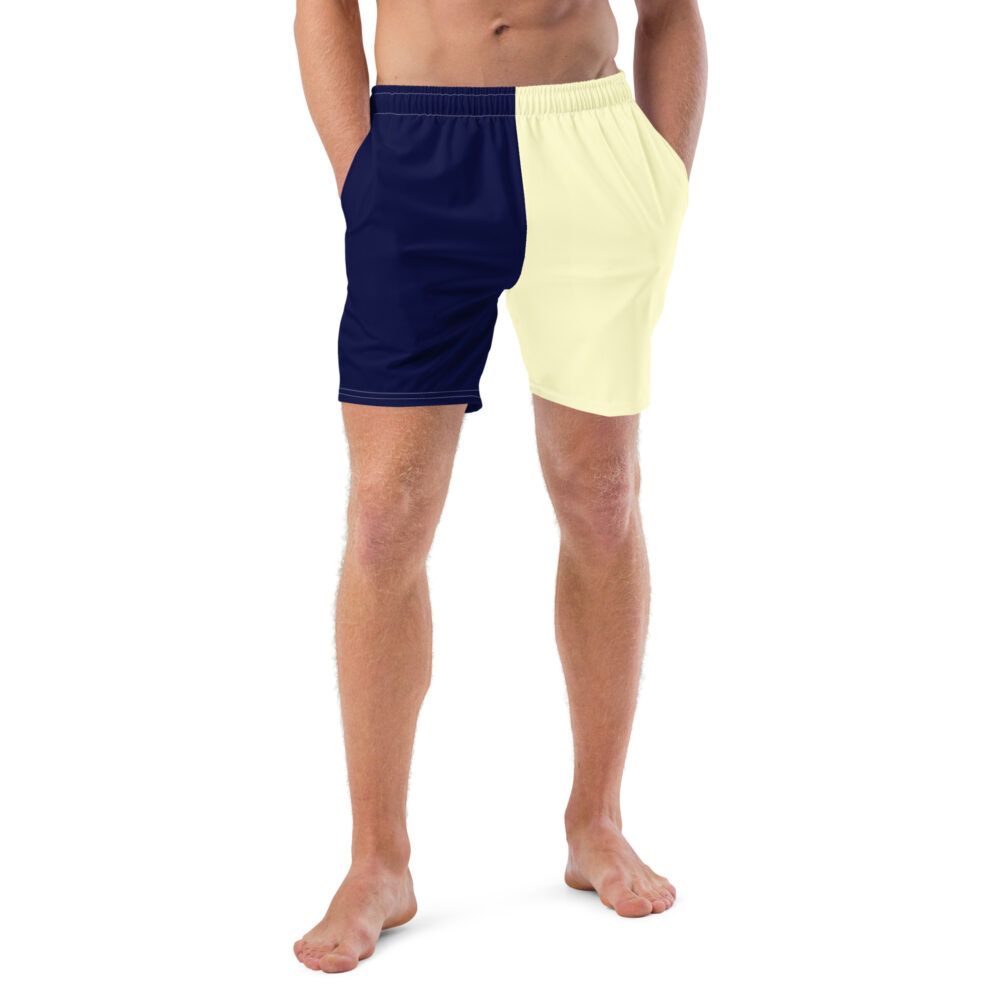 The Bauhaus Series (Cream and Navy Blue) Swim Trunks cream navy blue front art concierge clothing jpg