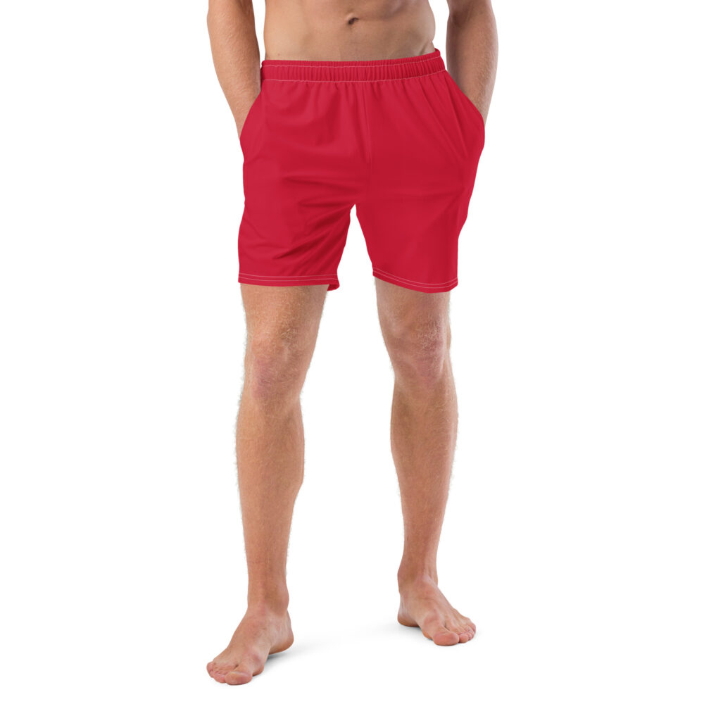 The Bauhaus Series (Red and Black Circles) Swim Trunks red front art concierge clothing jpg
