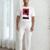 Sebastian Lofty Look The Bauhaus Series (Red and Black Circles) Champion T-Shirt fleece joggers canvas deck shoes red black white front art concierge clothing jpg