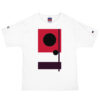 The Bauhaus Series (Red and Black Circles) Champion T-Shirt red black white front art concierge clothing jpg