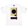 The Bauhaus Series (Khaki and Black Circles) Champion T-Shirt khaki black white front art concierge clothing jpg