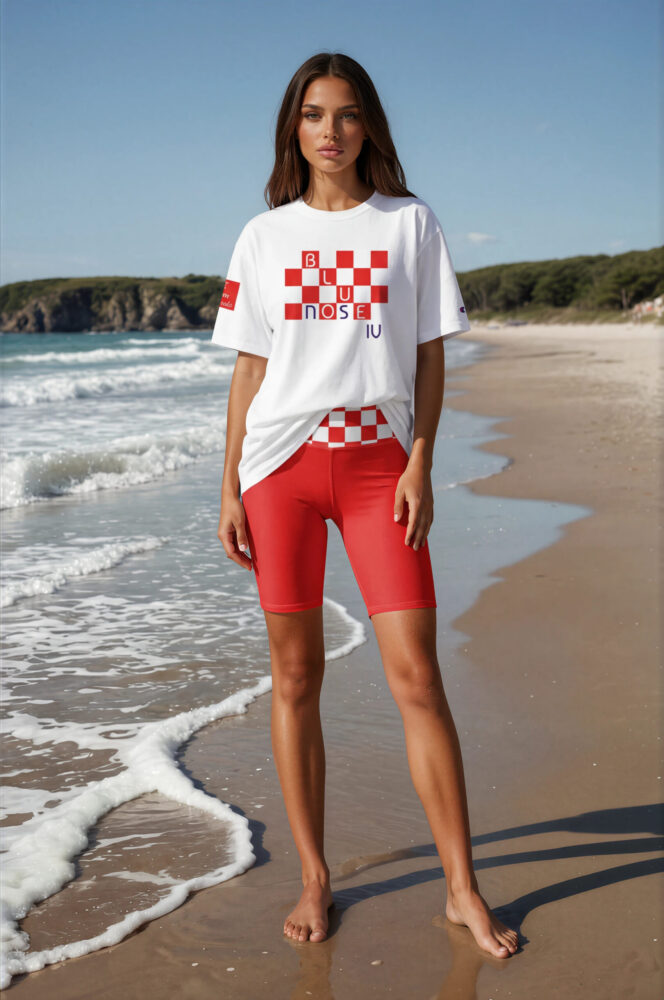 Skyler Ocean Breeze Skyler Ocean Breeze The Nautical Series (Bluenose IV) Red Biker Shorts champion t shirt red white front art concierge clothing jpg