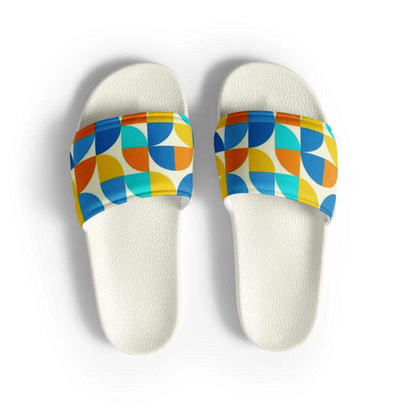 The Bauhaus Series (Circles) Slides blue yellow red white front art concierge clothing jpg