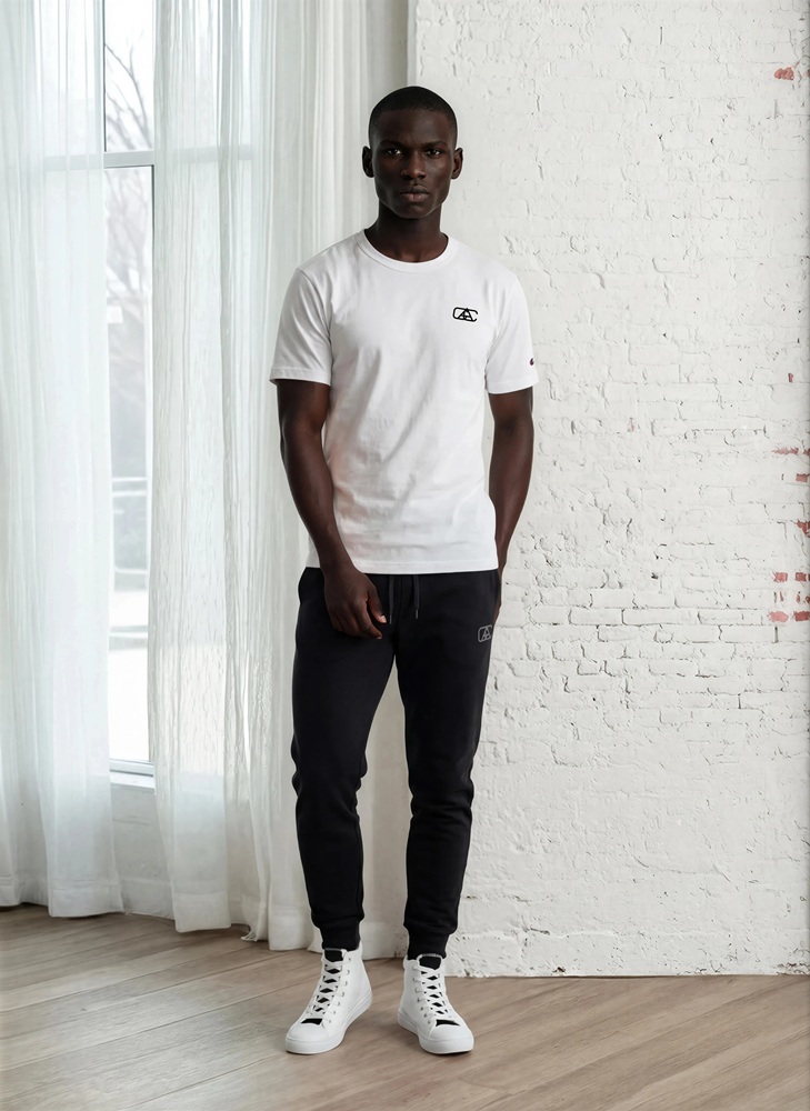 Black Javen Lofty Look Javen Lofty Look A PLAIN BLACK SET OF FLEECE SWEATPANTS champion t shirt canvas high tops black front art concierge clothing jpg