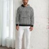 Marcus Lofty Look The Art Series (Houndstooth) Hoodie fleece joggers canvas deck shoes brown white front art concierge clothing jpg