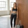 Pheobe The Art Series (Houndstooth) Longline Sports Bra Yoga Leggings Canvas Deck Shoes weekender bag brown white front art concierge clothing jpg