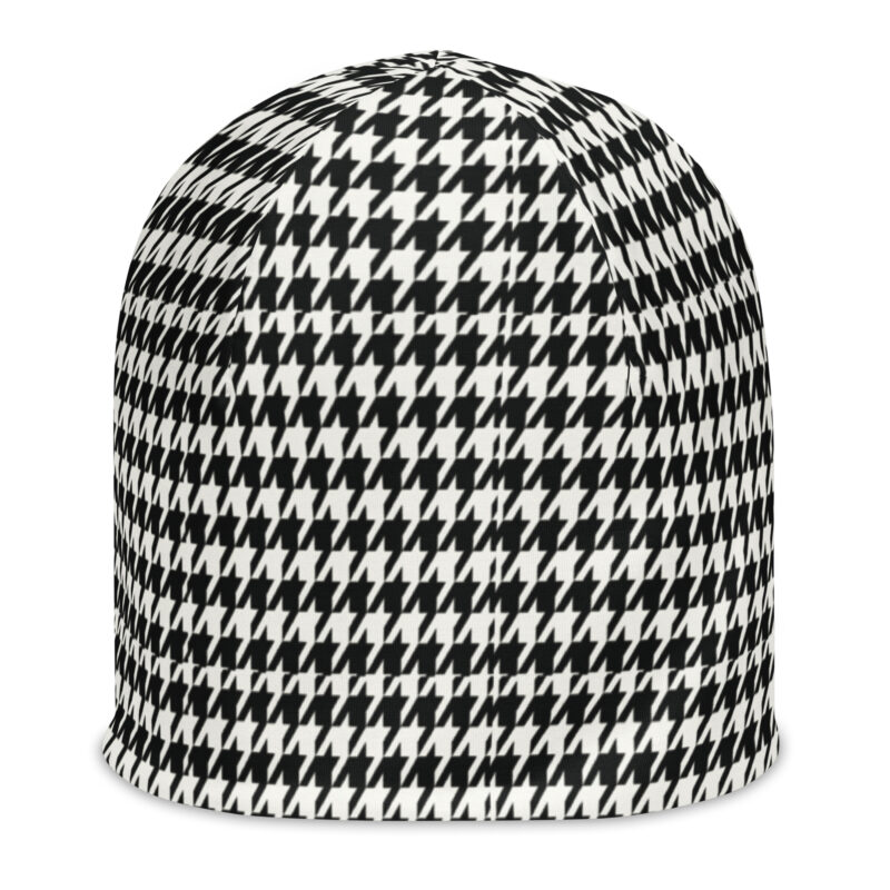 The Art Series (Houndstooth) Beanie white and brown front art concierge clothing jpg