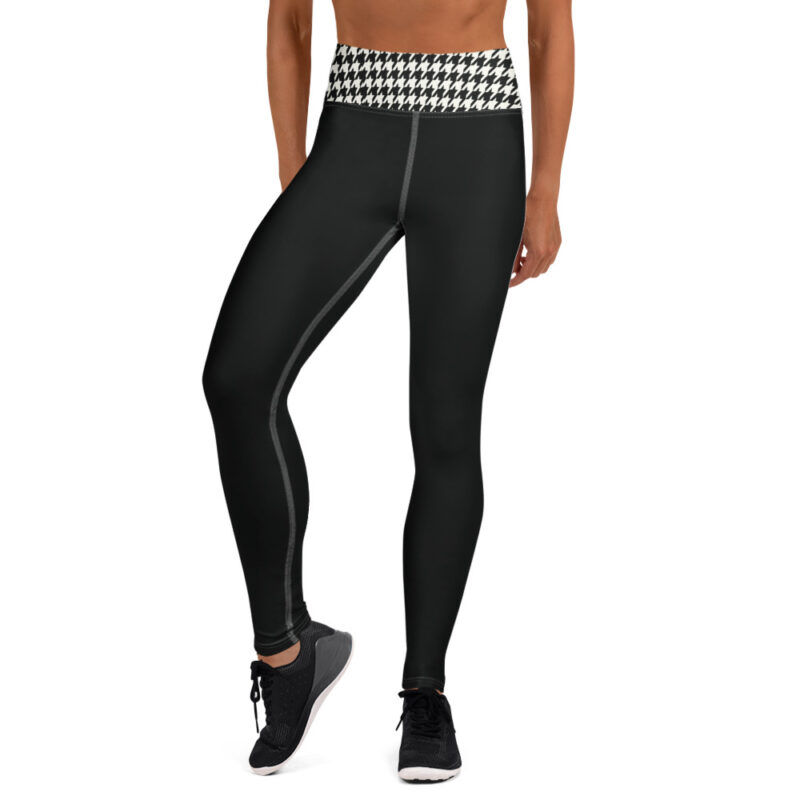The Art Series (Houndstooth) Yoga Leggings brown white front art concierge clothing jpg