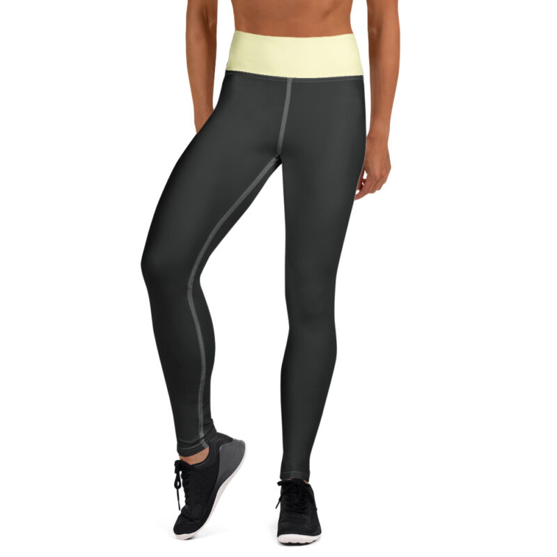 The Bauhaus Series (Cream and Chocolate) Yoga Leggings cream chocolate front art concierge clothing jpg