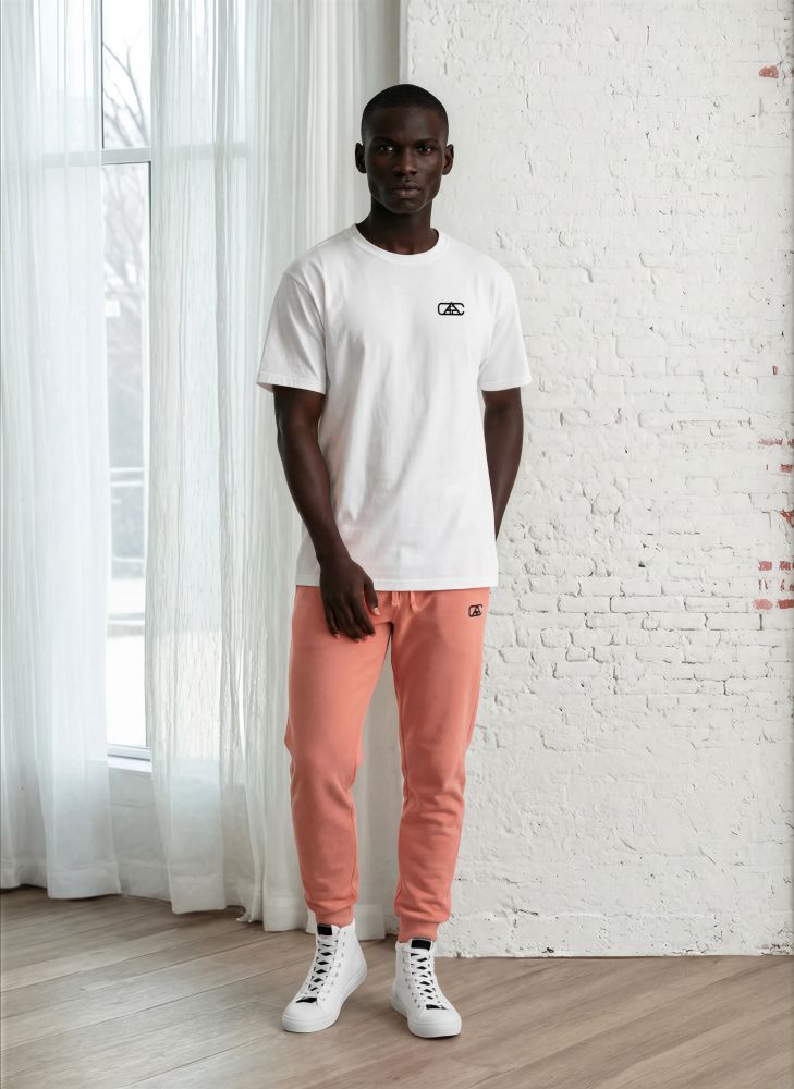 dusty rose front Javen Lofty Look Javen Lofty Look A PLAIN DUSTY ROSE SET OF FLEECE SWEATPANTS dusty rose Champion T shirt canvas high tops front art concierge clothing jpg