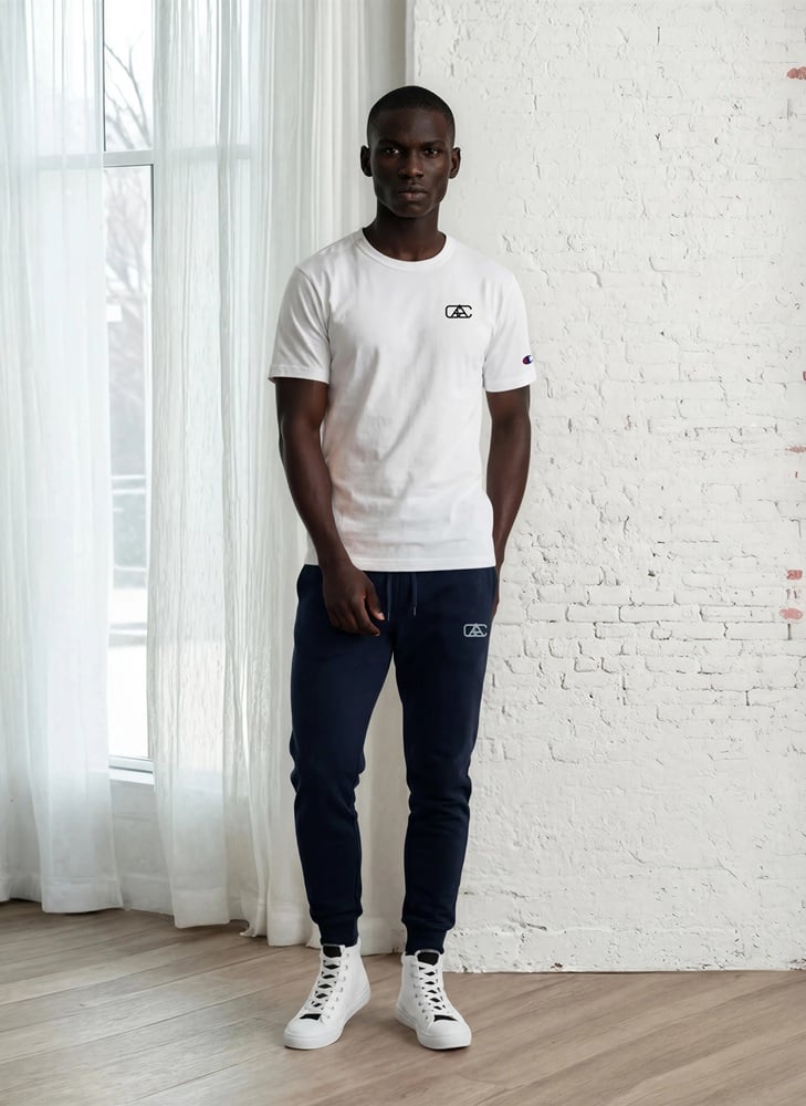 navy Javen Lofty Look Javen Lofty Look A PLAIN NAVY SET OF FLEECE SWEATPANTS Champion T shirt canvas High Tops navy blazer front art concierge clothing jpg