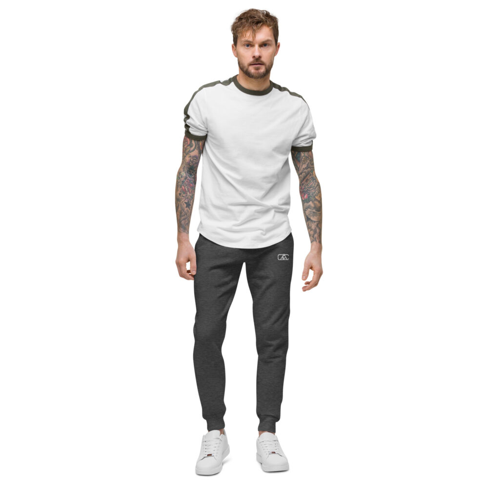 A PLAIN CHARCOAL SET OF FLEECE SWEATPANTS charcoal heather front art concierge clothing jpg