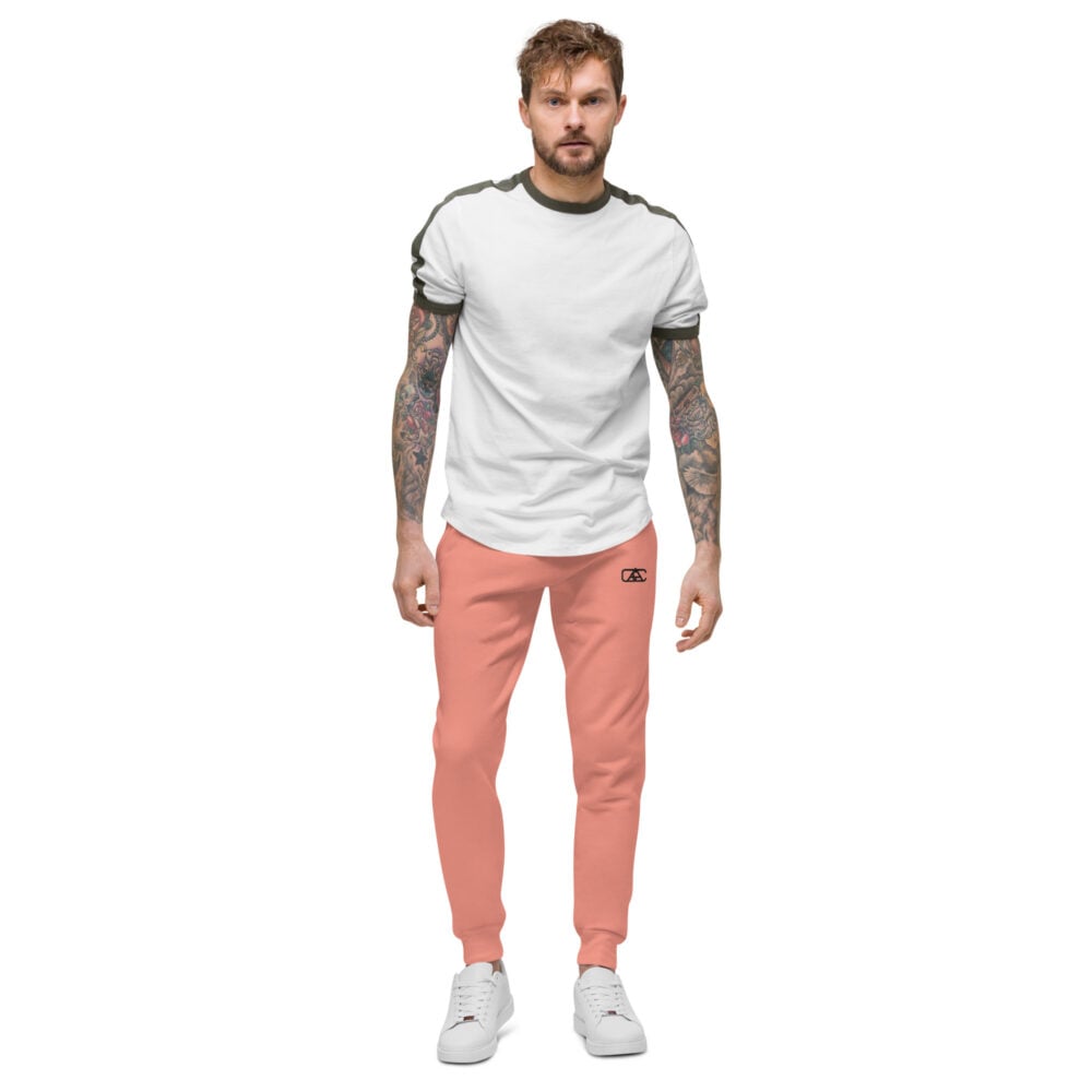 A PLAIN DUSTY ROSE SET OF FLEECE SWEATPANTS dusty rose front art concierge clothing jpg