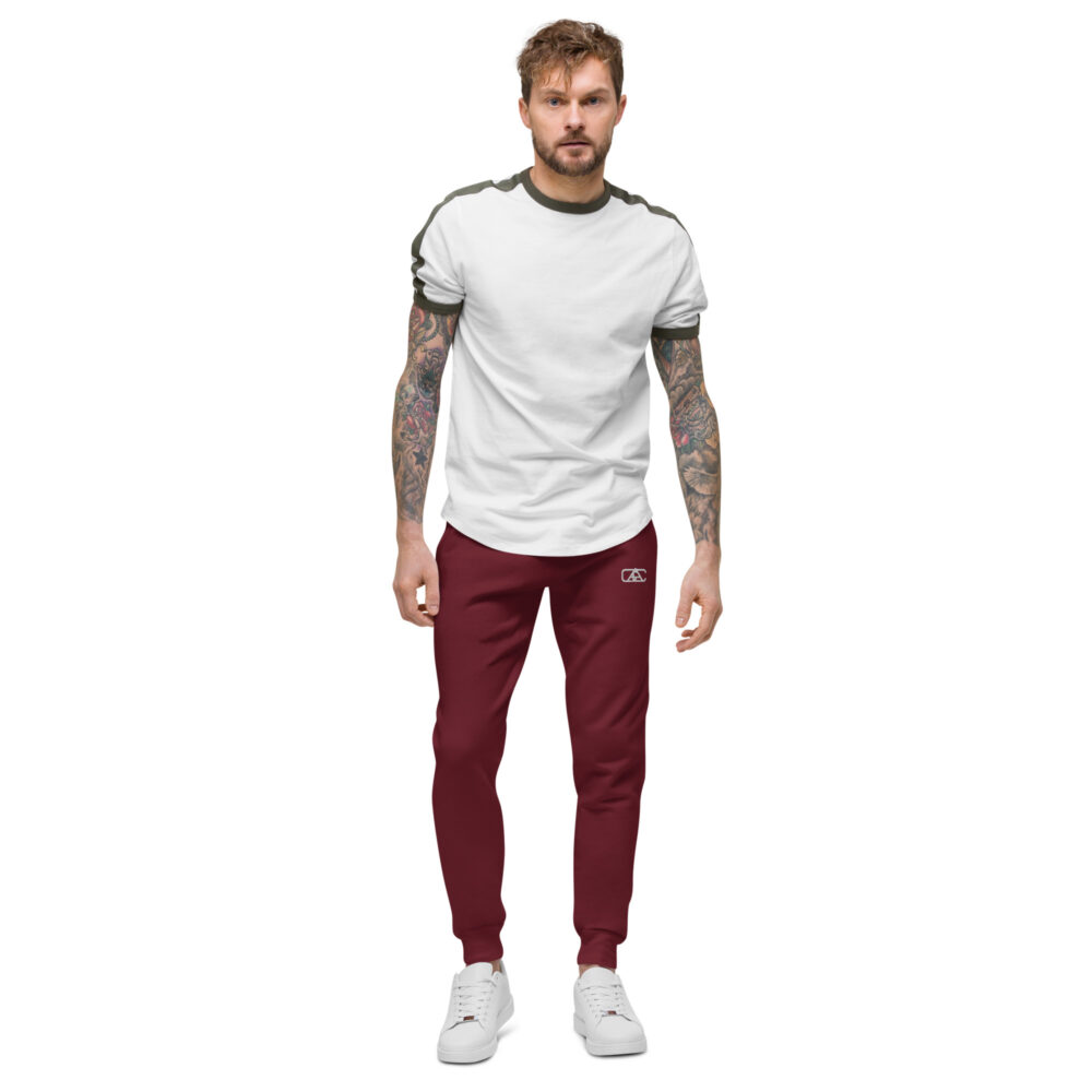 A PLAIN MAROON SET OF FLEECE SWEATPANTS maroon front art concierge clothing jpg