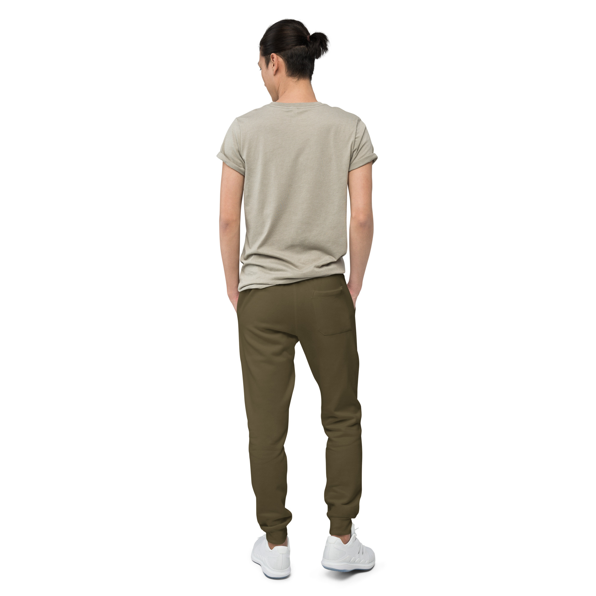 unisex fleece sweatpants military green back 69d6e6516aaf5 jpg