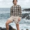 Jordan on the Beach The Art Series (Four Points) Hoodie Swim Trunks Canvas Deck Shoes pink black white front art concierge clothing jpg