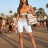 Skyler at a Concert The Art Series (Mexican Triangles) Longline Sports Bra Biker Shorts Canvas Deck Shoes Weekender Bag multi-colored front art concierge clothing JPG