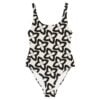 The Art Series (Four Points) One Piece Swimsuit pink black front art concierge clothing jpg