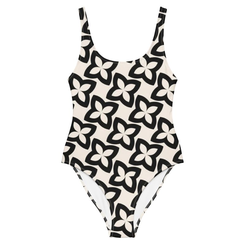 The Art Series (Four Points) One Piece Swimsuit pink black front art concierge clothing jpg