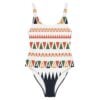 The Art Series (Mexican Triangles) One Piece Swimsuit multi colored white front art concierge clothing jpg
