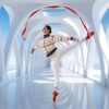 The Art Series (Mexican Triangles) Track Jacket Yoga Leggings multi color white front art concierge clothing jpg