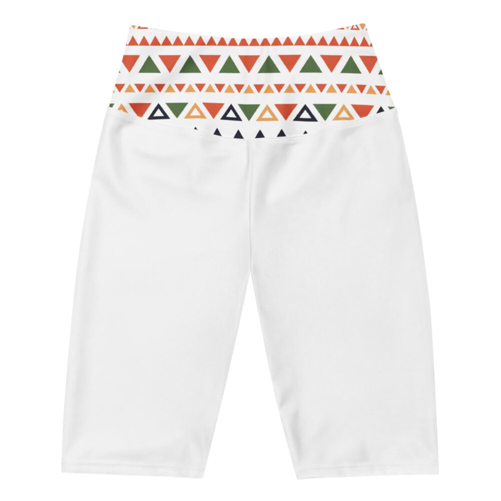The Art Series (Mexican Triangles) Biker Shorts Colored Triangles white front art concierge clothing jpg