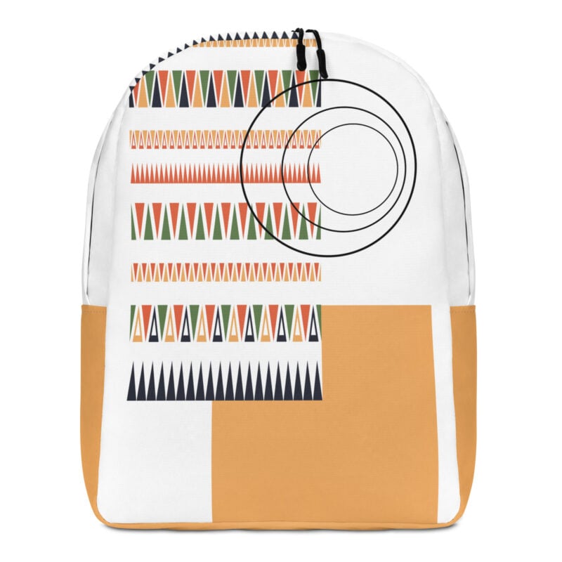 The Art Series (Mexican Triangles) Minimalist Backpack colored triangles white front art concierge clothing jpg