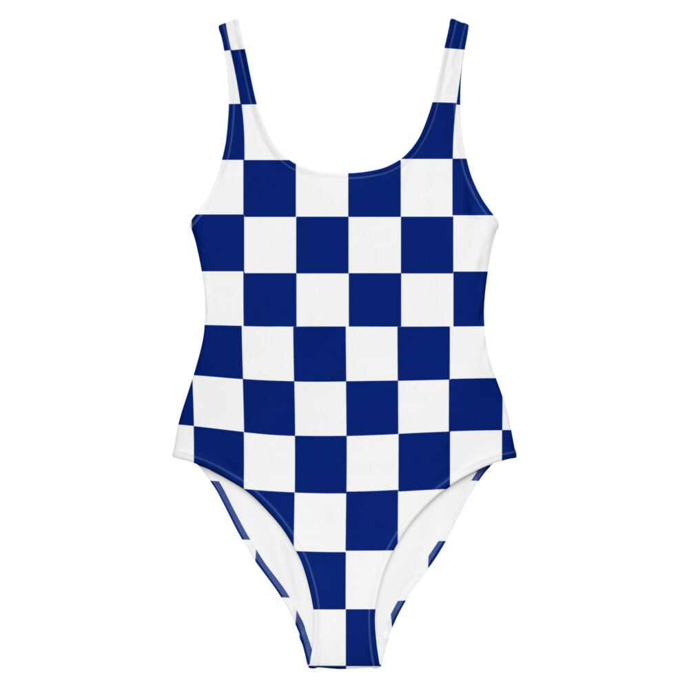 The Nautical Series (Bluenose IV) Blue Swimsuit blue white front art concierge clothing JPG