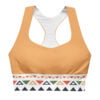 The Art Series (Mexican Triangles) Longline Sports Bra multi-colored triangles beige white front art concierge clothing jpg The Art Series (Mexican Triangles) Longline Sports Bra multi-colored triangles beige white front art concierge clothing jpg
