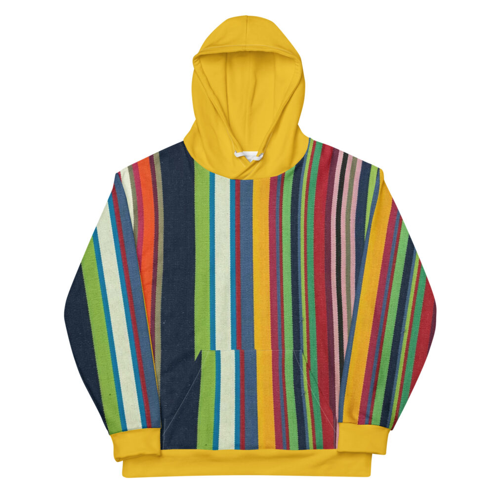 The Stripes Series (Rainbow) Hoodie Multicoloured Stripes front Art Concierge Clothing jpg