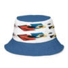 The Art Series (Geometric Abstract) Bucket Hat red blue black white front outside art concierge clothing jpg