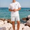 Chace Limestone Rocks The Bauhaus Series (Grey Circles) Swim Trunks grey front art concierge clothing jpg