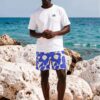 Javen Limestone Rocks The Art Series (Ode to Matisse in Blue) Swim Trunks canvas deck shoes champion t-shirt blue white front art concierge clothing jpg Javen Limestone Rocks The Art Series (Ode to Matisse in Blue) Swim Trunks canvas deck shoes champion t-shirt blue white front art concierge clothing jpg