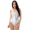 The Bauhaus Series (Grey Circles) One Piece Swimsuit grey white front art concierge clothing 3