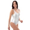The Bauhaus Series (Grey Circles) One Piece Swimsuit grey white front art concierge clothing 6