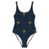 The Art Series (Fleur de Lis) One-Piece Swimsuit black front art concierge clothing jpg
