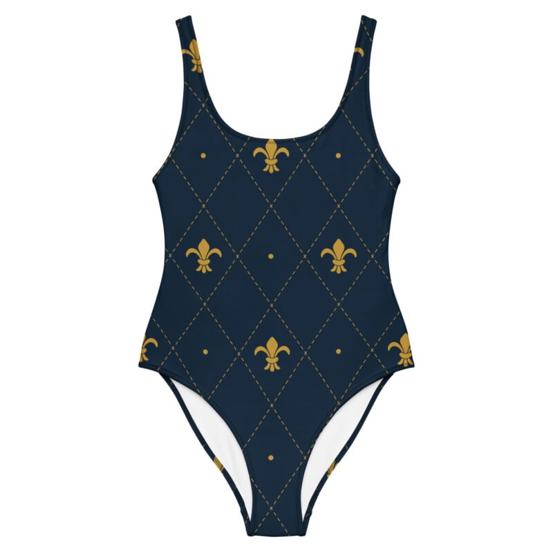 The Art Series (Fleur de Lis) One-Piece Swimsuit black front art concierge clothing jpg