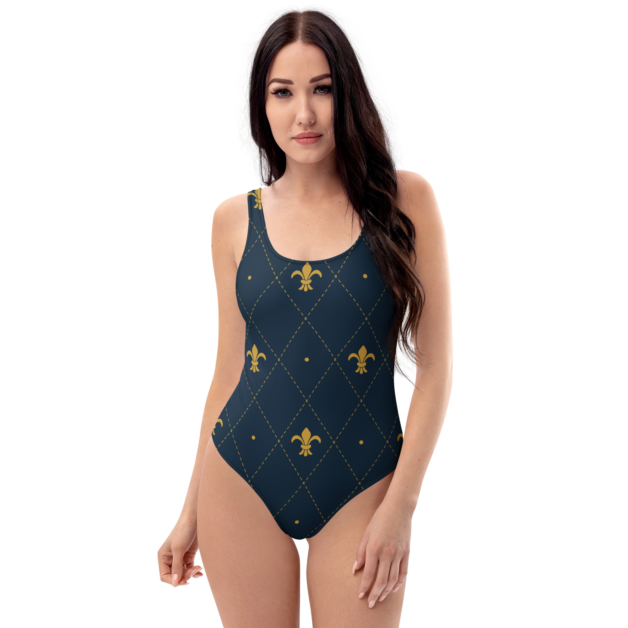 all over print one piece swimsuit white front 6a389f93e03c9