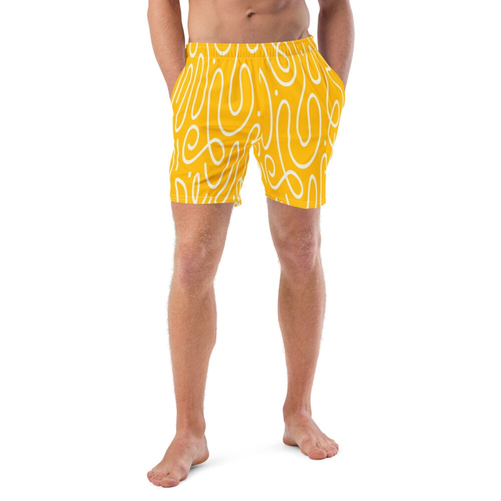 The Art Series (Ode to Matisse in Yellow) Swim Trunks yellow front art concierge clothing jpg