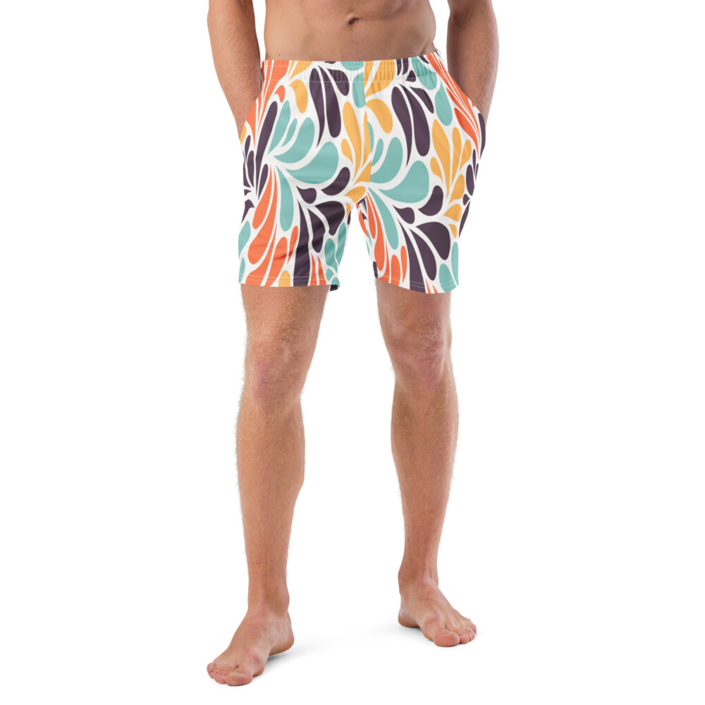 The Floral Series (Thoughts on Matisse) Swim Trunks grey green front art concierge clothing jpg