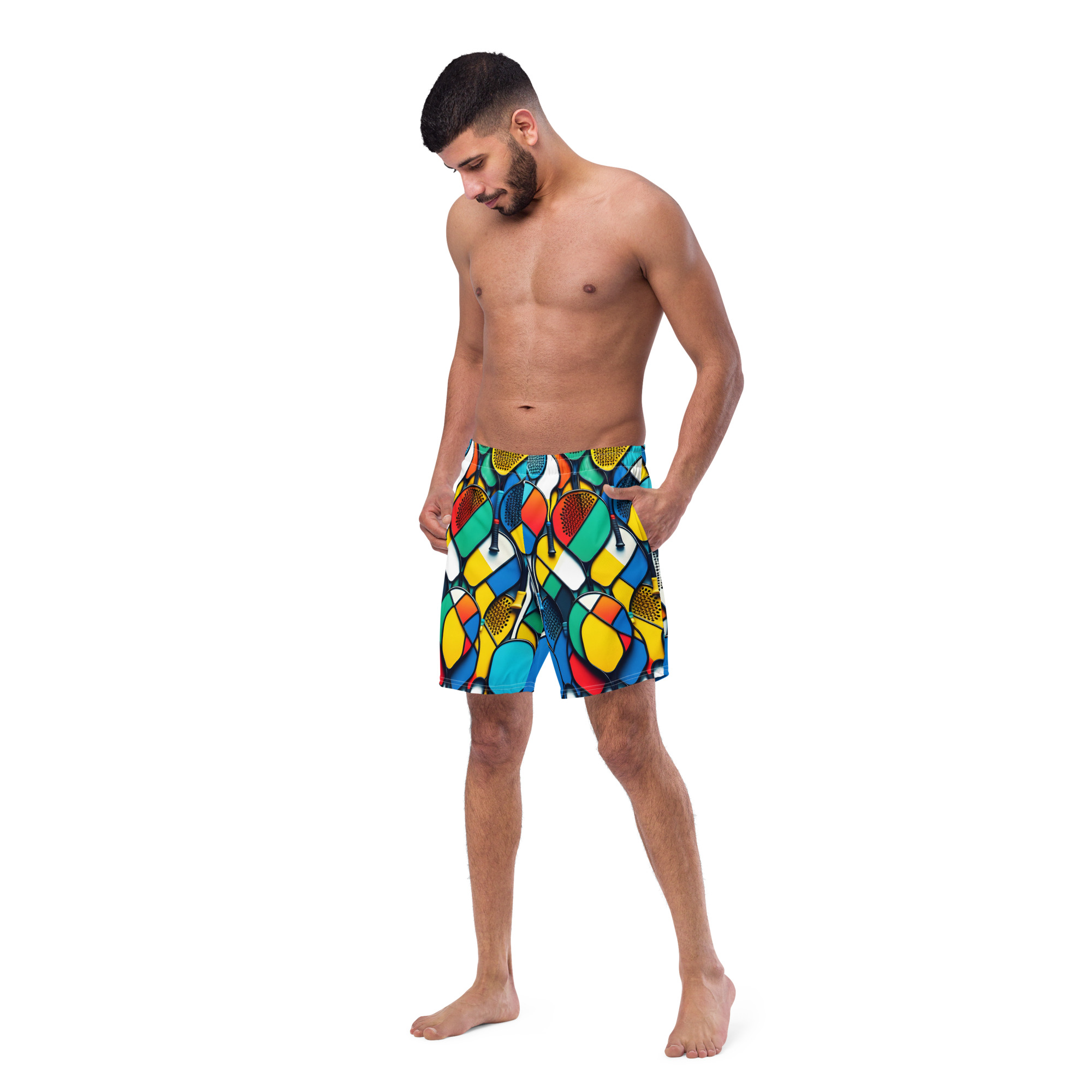 all over print recycled swim trunks white left front 6a3762b866e2a jpg