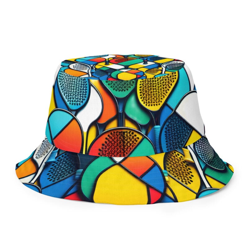 The Cartoon Series (Painted Rackets) Bucket Hat multi-colored white front outside art concierge clothing jpg The Cartoon Series (Painted Rackets) Bucket Hat multi-colored white front outside art concierge clothing jpg
