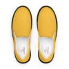 The Tartan Series (Yellow and Blue) Men’s Slip-on Canvas Shoes yellow black front art concierge clothing jpg