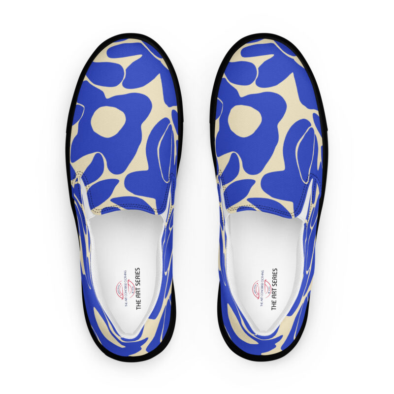 The Art Series (Ode to Matisse in Blue) Men’s Slip-on Canvas Shoes blue black front art concierge clothing jpg The Art Series (Ode to Matisse in Blue) Men’s Slip-on Canvas Shoes blue black front art concierge clothing jpg