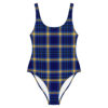 The Tartan Series (Yellow and Blue) Swimsuit blue yellow front art concierge clothing jpg