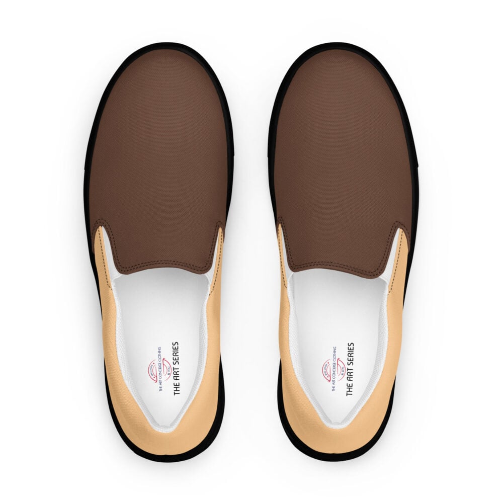 The Art Series (Ode to Saint Laurent) 1 Women’s Slip-on Canvas Shoes brown skin tone black front art concierge clothing jpg