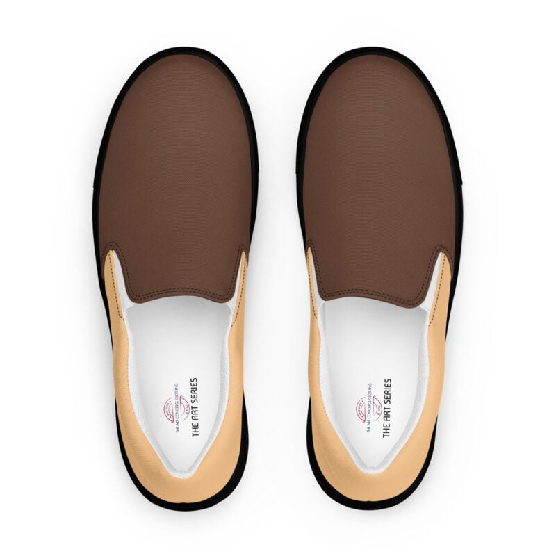 The Art Series (Ode to Saint Laurent) 1 Women’s Slip-on Canvas Shoes brown skin tone black front art concierge clothing jpg
